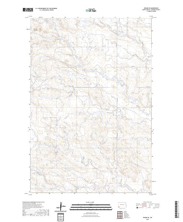 Rhame SE topographic map thumbnail