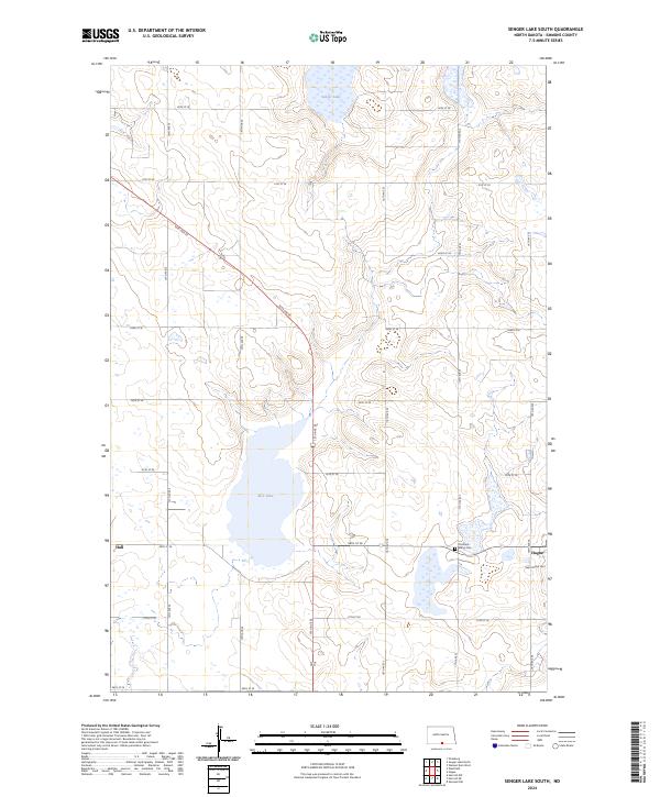 Senger Lake South topographic map thumbnail