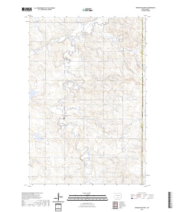 Weisser Dam West topographic map thumbnail