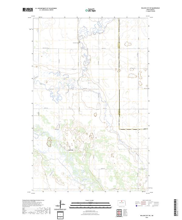 Willow City SW topographic map thumbnail