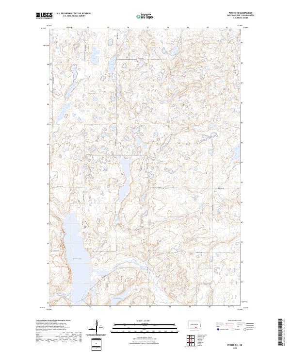 Wishek NE topographic map thumbnail