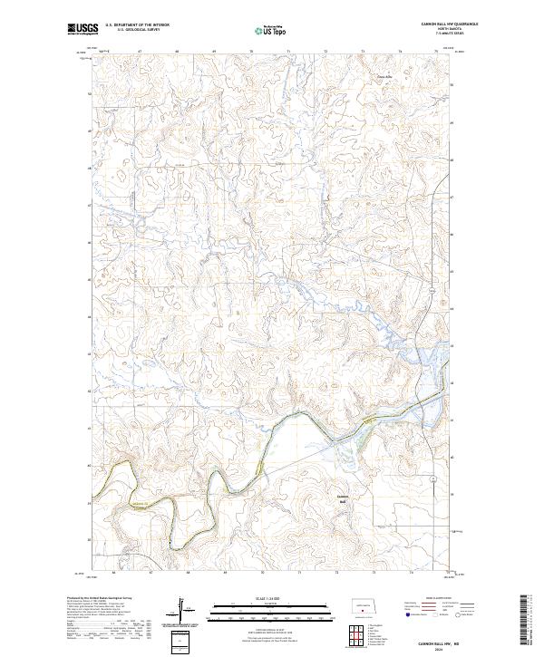 Cannon Ball NW topographic map thumbnail
