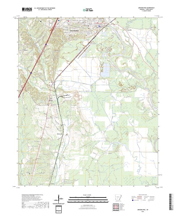 Arkadelphia topographic map thumbnail