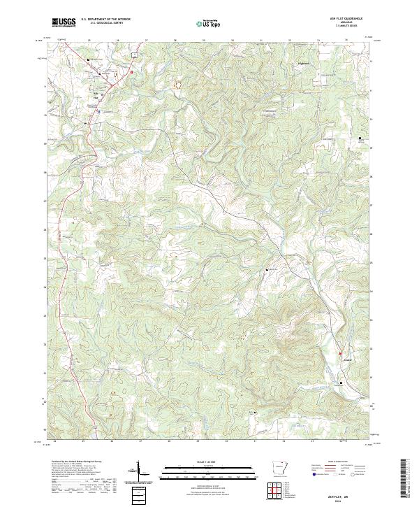 Ash Flat topographic map thumbnail