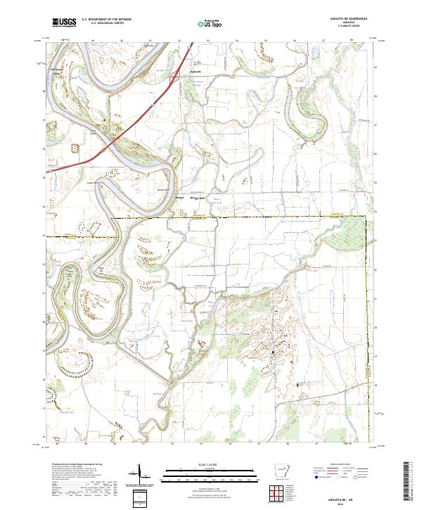 Augusta NE topographic map thumbnail
