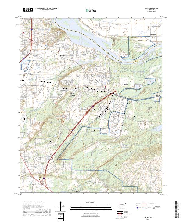 Barling topographic map thumbnail