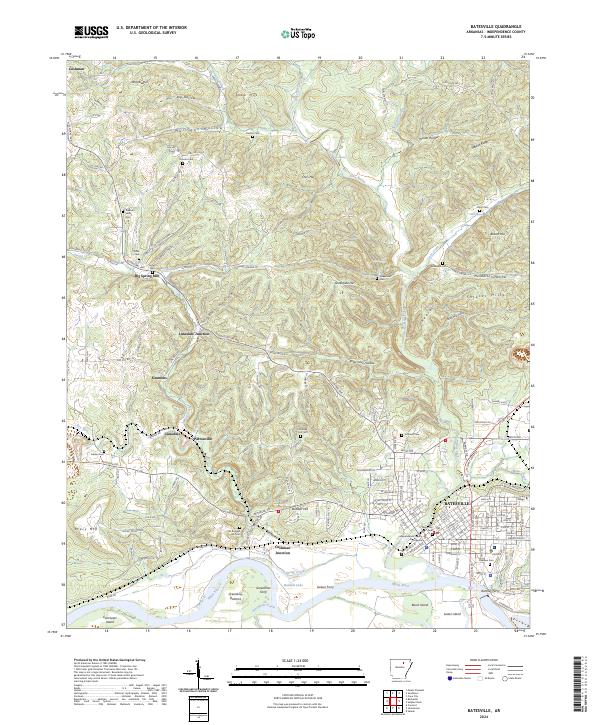 Batesville topographic map thumbnail