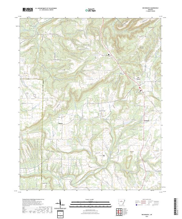 Bee Branch topographic map thumbnail