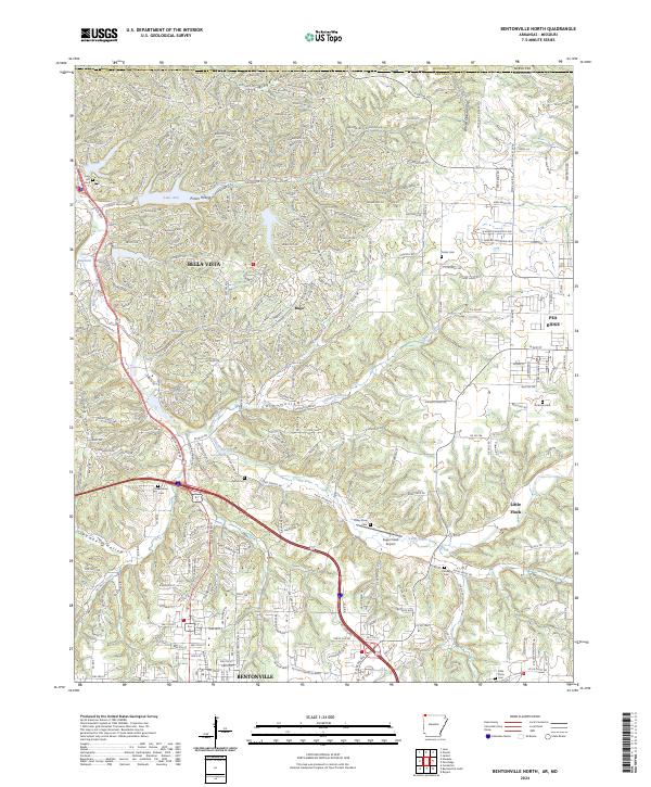 Bentonville North topographic map thumbnail