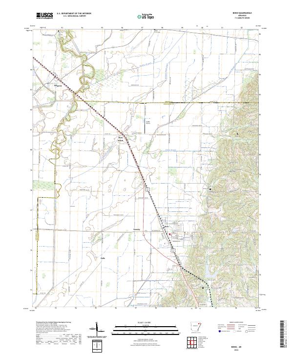 Bono topographic map thumbnail