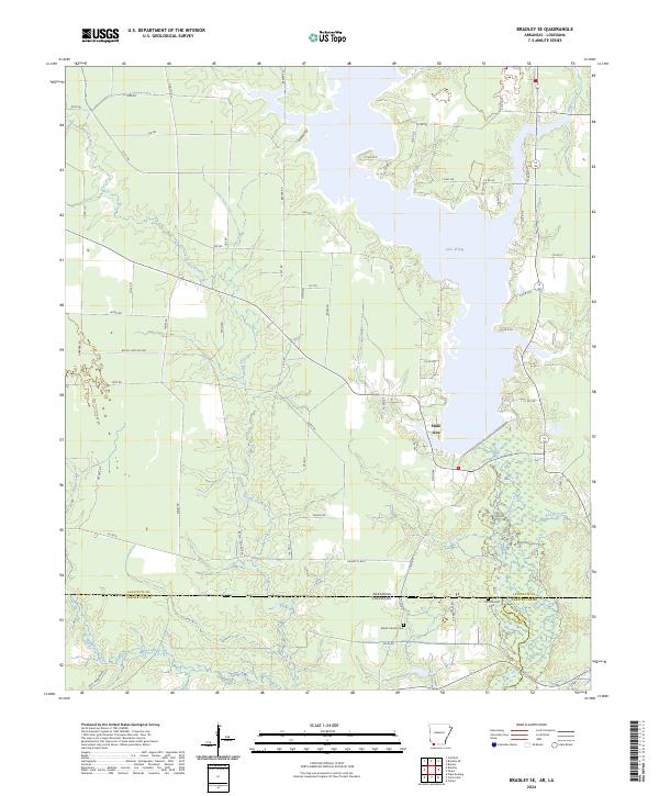Bradley SE topographic map thumbnail