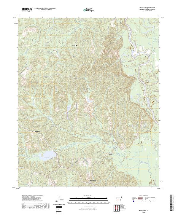 Bragg City topographic map thumbnail