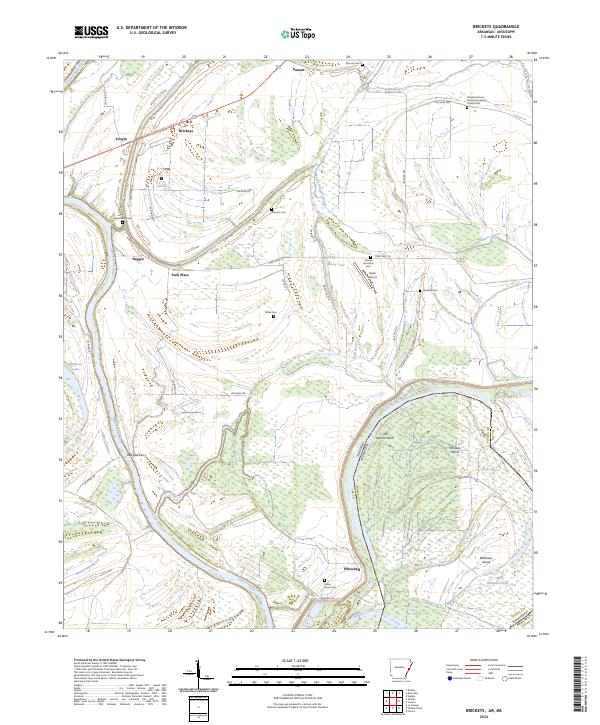 Brickeys topographic map thumbnail
