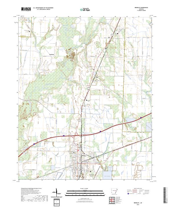 Brinkley topographic map thumbnail