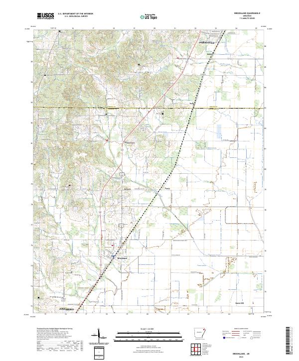 Brookland topographic map thumbnail