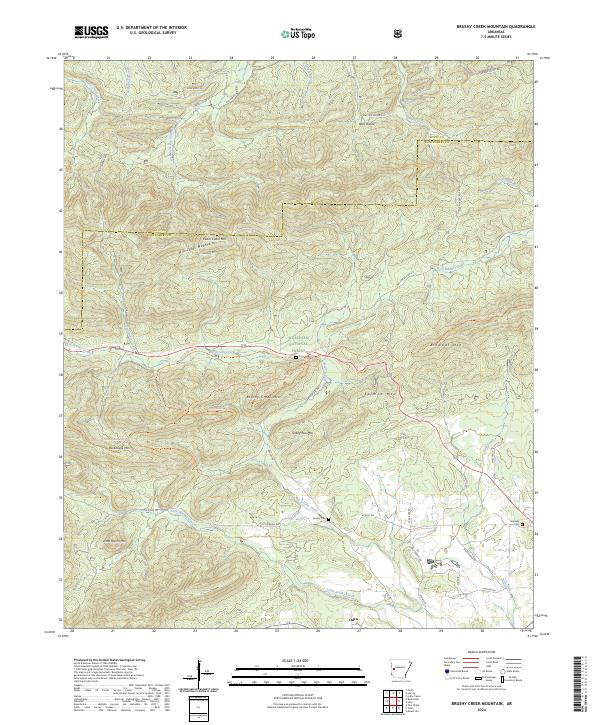 Brushy Creek Mountain topographic map thumbnail