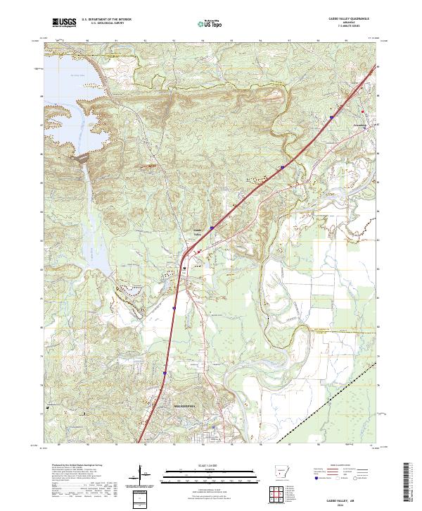 Caddo Valley topographic map thumbnail