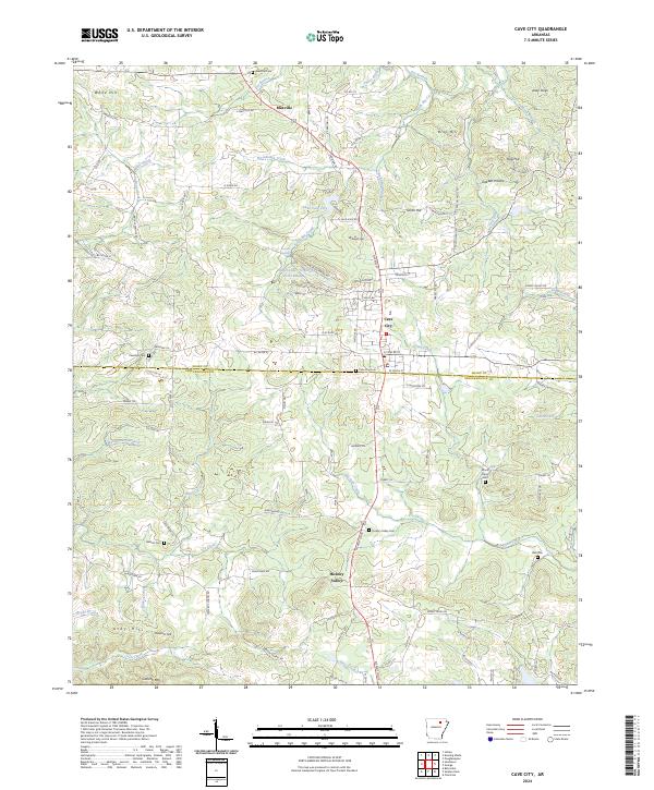 Cave City topographic map thumbnail