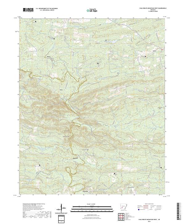 Chalybeate Mountain West topographic map thumbnail