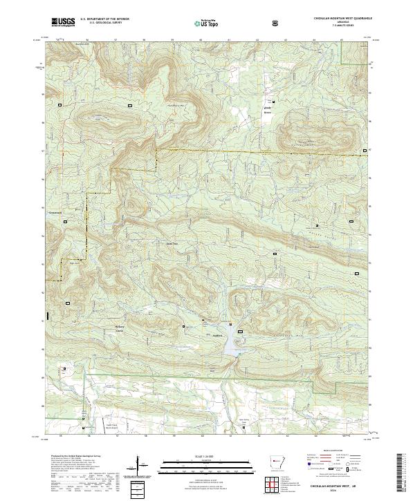 Chickalah Mountain West topographic map thumbnail