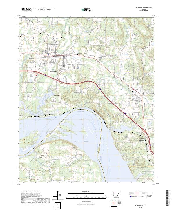 Clarksville topographic map thumbnail