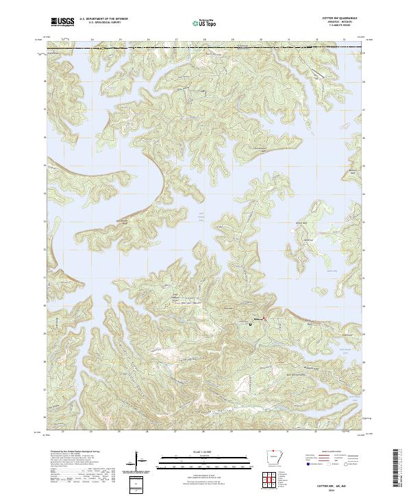 Cotter NW topographic map thumbnail