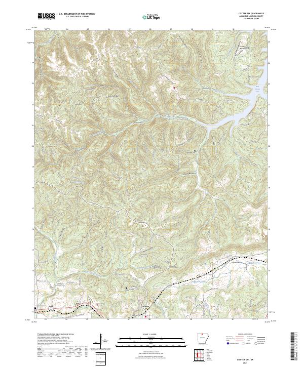 Cotter SW topographic map thumbnail