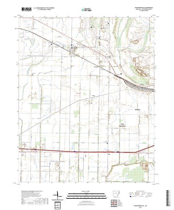 Crawfordsville topographic map thumbnail