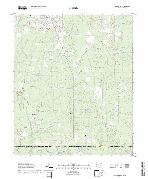 Crossett South topographic map thumbnail