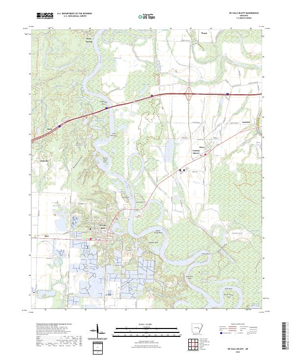 De Valls Bluff topographic map thumbnail
