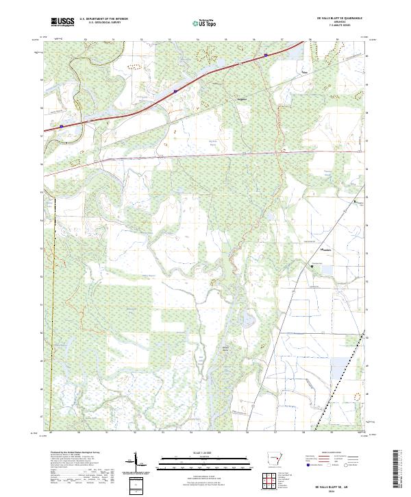 De Valls Bluff SE topographic map thumbnail