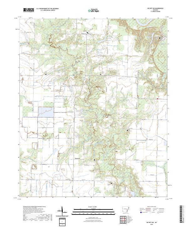 De Witt NE topographic map thumbnail