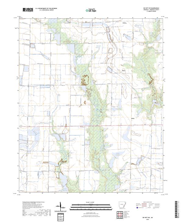 De Witt SW topographic map thumbnail