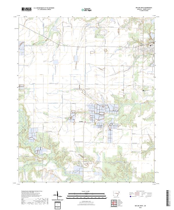 Des Arc West topographic map thumbnail