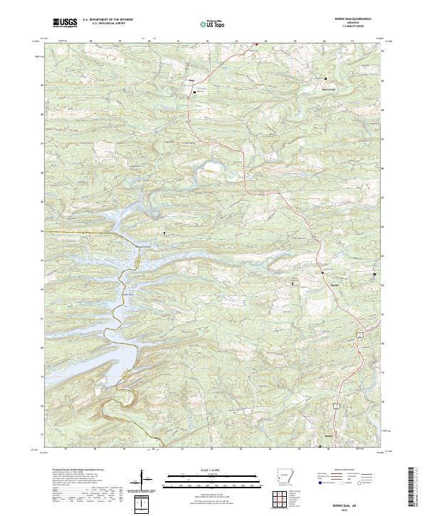 Dierks Dam topographic map thumbnail