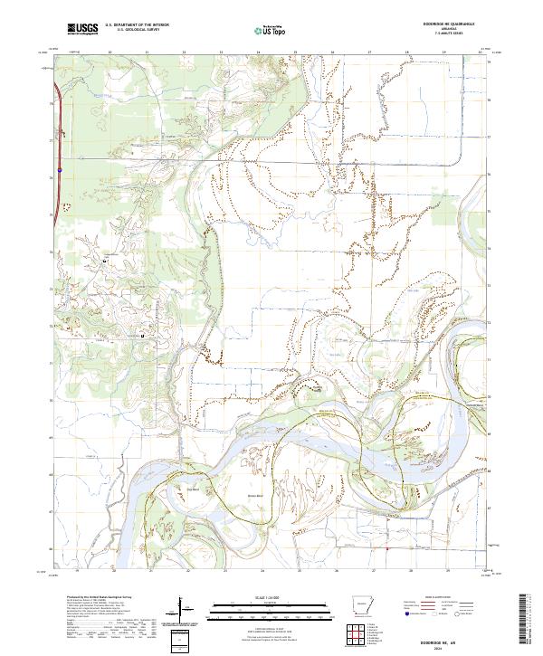 Doddridge NE topographic map thumbnail