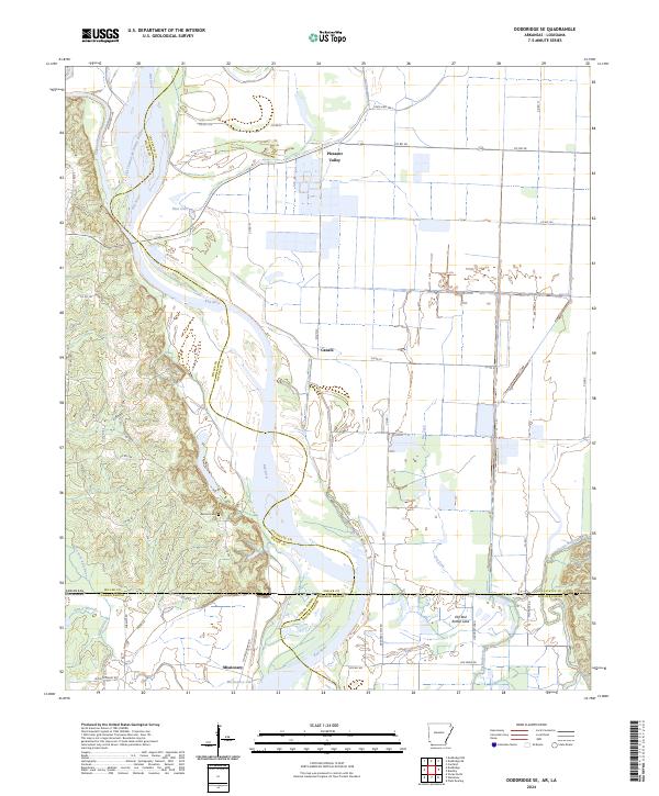 Doddridge SE topographic map thumbnail