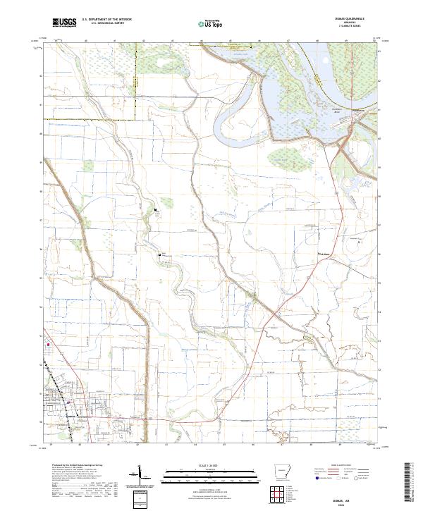 Dumas topographic map thumbnail