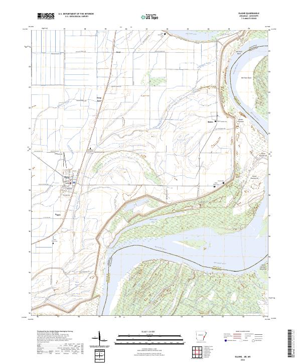 Elaine topographic map thumbnail