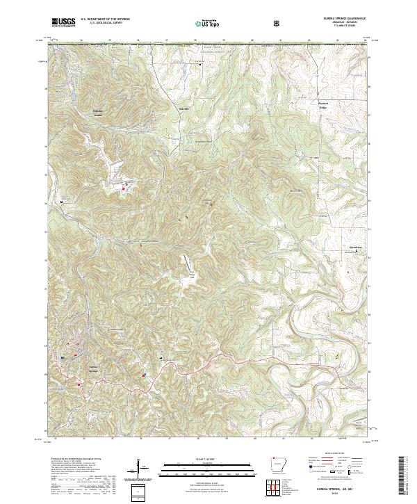 Eureka Springs topographic map thumbnail