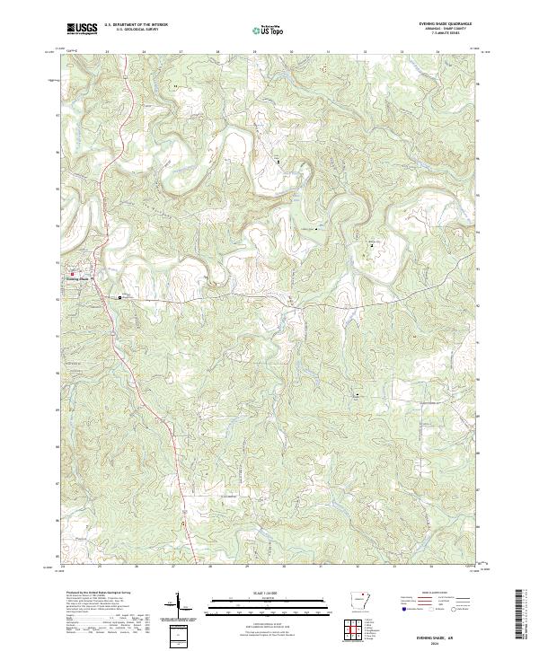 Evening Shade topographic map thumbnail