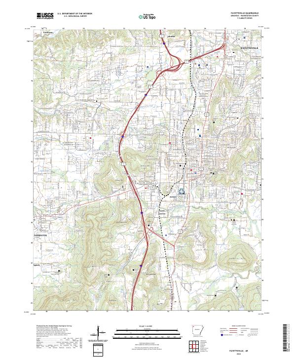 Fayetteville topographic map thumbnail