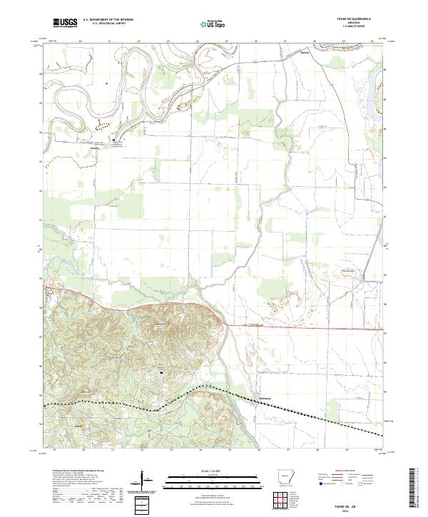 Fouke NE topographic map thumbnail
