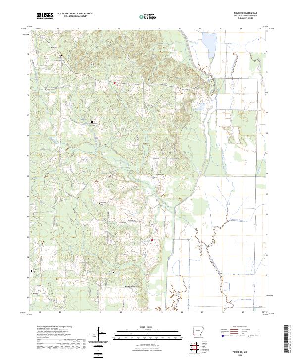 Fouke SE topographic map thumbnail