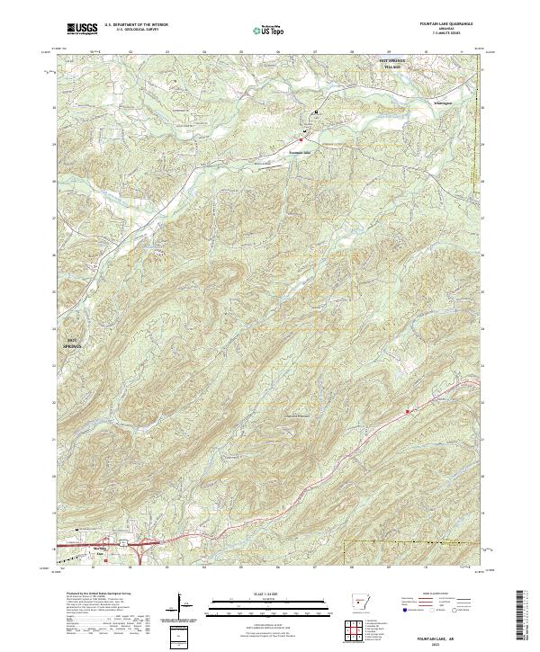 Fountain Lake 2023 topographic map thumbnail