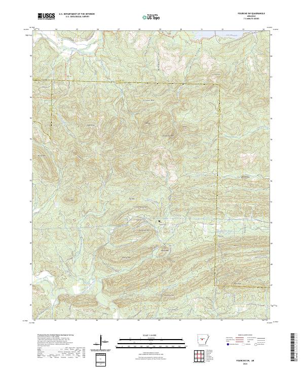 Fourche SW topographic map thumbnail