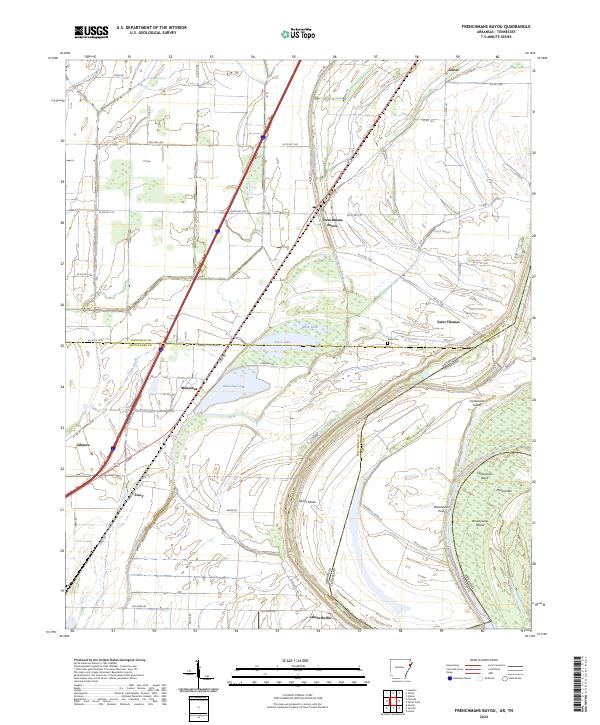 Frenchmans Bayou topographic map thumbnail