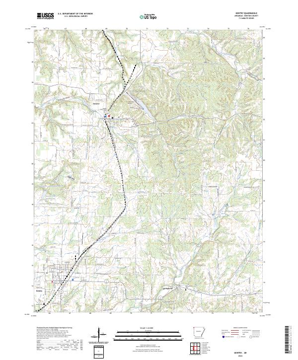 Gentry topographic map thumbnail