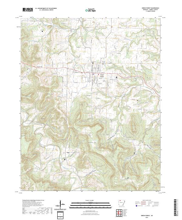 Green Forest topographic map thumbnail