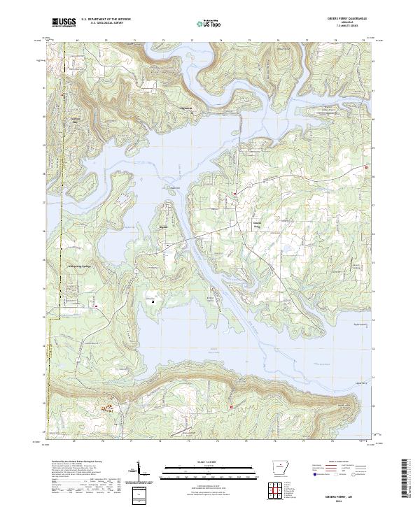 Greers Ferry topographic map thumbnail